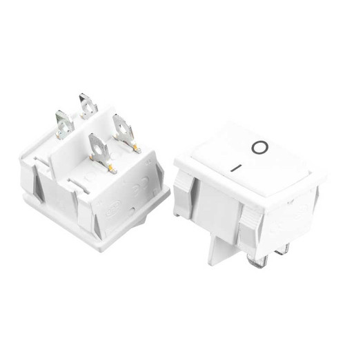 Кнопка перемикач біла 22.2х20мм 20А 250В ON-OFF KCD1-201-6 6 pin Daier ( 1015674 )