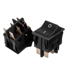 Кнопка перемикач чорна 22х30мм 16А 250В ON-ON KCD2-202-2 6 pin Daier 