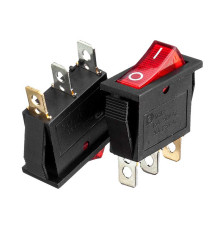 Кнопка перемикач червона 28x10.2мм 10А 250В ON-OFF KCD3-102/N 3pin Daier 