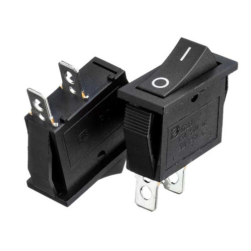 Кнопка перемикач чорна 28х11мм 15А 250В без фіксації OFF-(ON) KCD3-111 2pin Daier ( 1015738 )