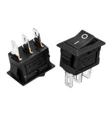 Кнопка перемикач чорна 13.8х9мм 3А 250В ON-ON KCD5-102 3pin Daier 