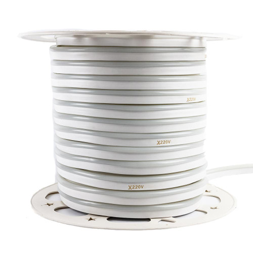 Неонова стрічка світлодіодна біла тепла AVT 220V smd2835 120LED/м 10Вт/м IP65 ( 1017880 )