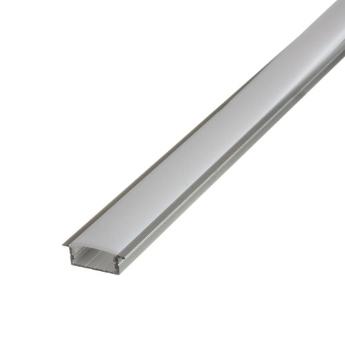 LED профіль врізний широкий ЛПВ анодований (24х10мм) 2м з розсіювачем у комплекті ( 1017978 )
