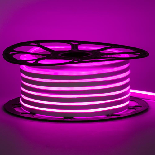 Неонова стрічка світлодіодна рожева 12V 8х16 пвх smd2835 120LED/м 8Вт/м IP65 ( 1018097 )
