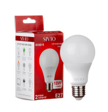 LED лампа Е27 А65 18W нейтральна біла 4100К SIVIO