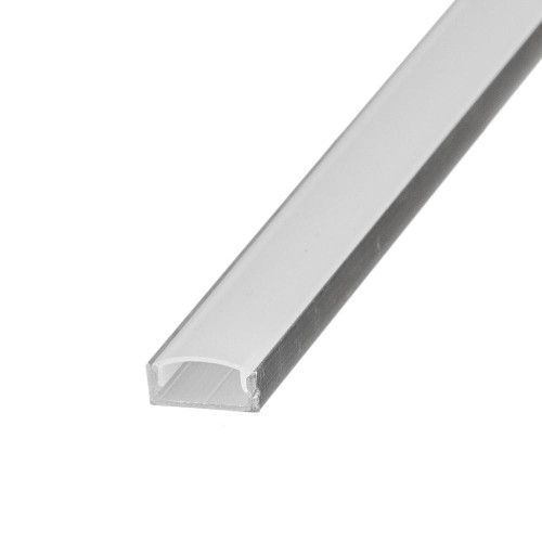 LED профиль ПФ-18 анодированный накладной с прозрачным рассеивателем (комплект) 2м ( 1019056 )