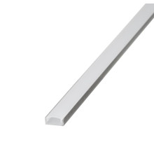 LED профиль накладной ЛП не анодированный (15х6мм) 2м с рассеивателем в комплекте