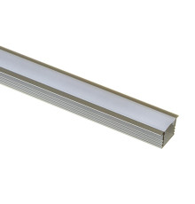 LED профіль врізний глибокий ЛПВ не анодований (16х12мм) 2м з розсіювачем у комплекті