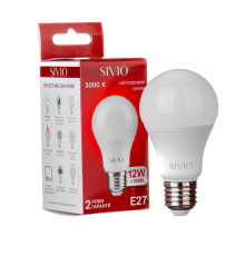 LED лампа Е27 А60 12W біла тепла 3000К SIVIO
