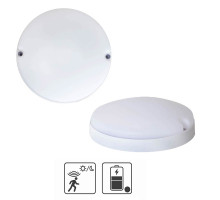 Светильник LED акум. с датч. движ. и фотореле Євросвітло CLB-01 круг IP65 10Вт 6400K